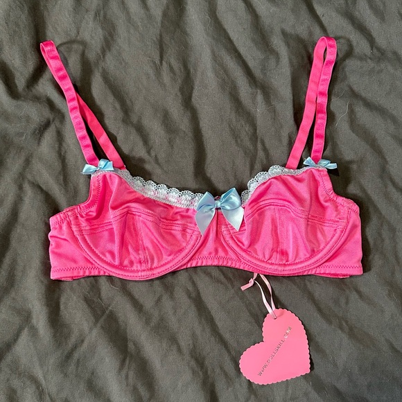 Sugar Thrillz for Dolls Kill Hot Pink Lace Trim Lingerie Set - Picture 6 of 8